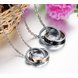 Wholesale Fashion rose gold stainless steel couples Necklace TGSTN122 2 small