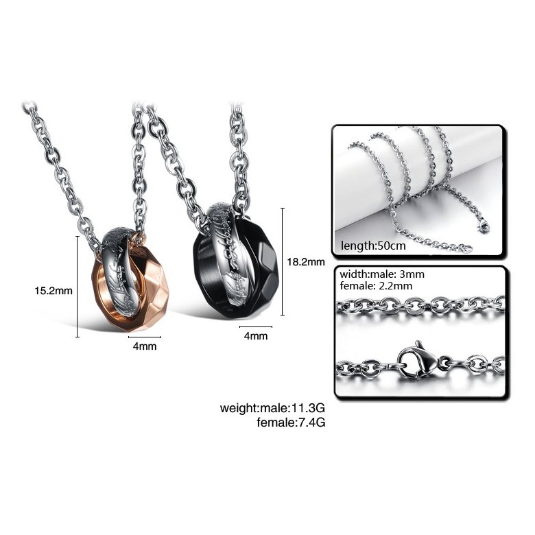 Wholesale Free shipping fashion rose gold stainless steel couples Necklace TGSTN042 4