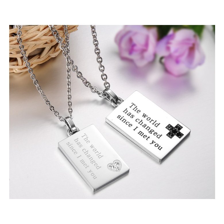 Wholesale The best gifts stainless steel couples Necklace TGSTN046 0