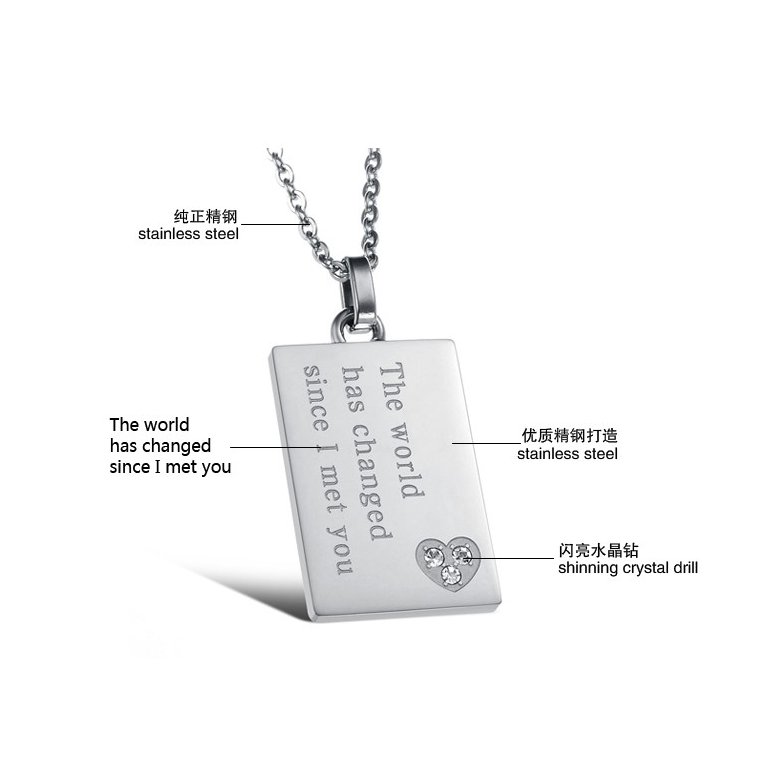 Wholesale The best gifts stainless steel couples Necklace TGSTN046 2