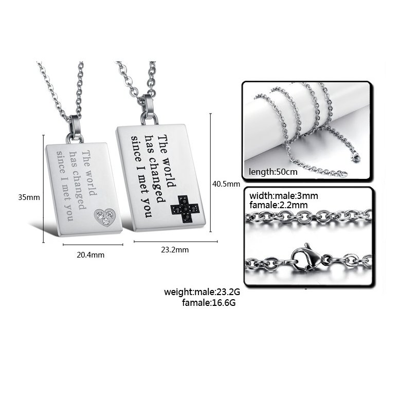 Wholesale The best gifts stainless steel couples Necklace TGSTN046 3