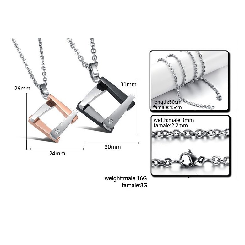 Wholesale The new fashion gift stainless steel couples Necklace TGSTN047 3