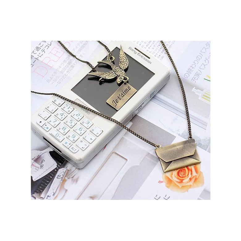 Wholesale Fashioh wholesale jewelry Notification Envelope Owl Magic Pendant Necklace Statement Necklace VGN004 2