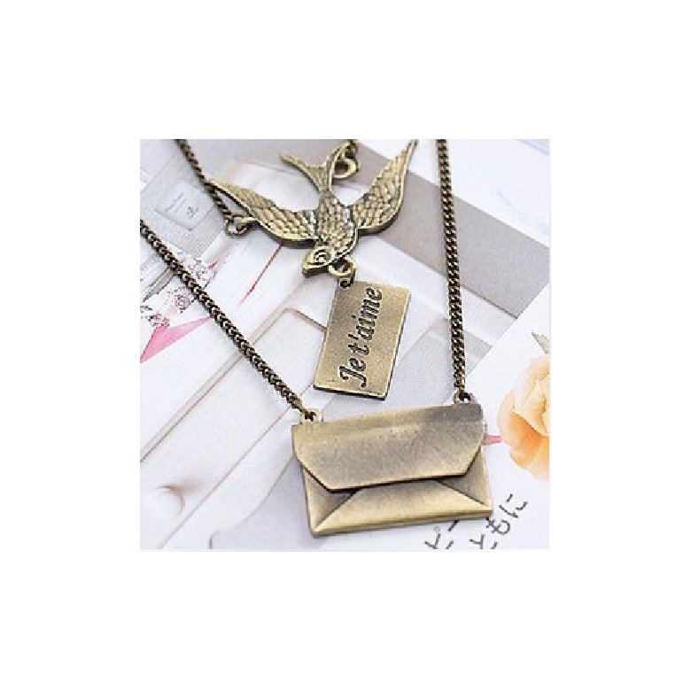 Wholesale Fashioh wholesale jewelry Notification Envelope Owl Magic Pendant Necklace Statement Necklace VGN004 3