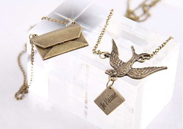 Wholesale Fashioh wholesale jewelry Notification Envelope Owl Magic Pendant Necklace Statement Necklace VGN004 5