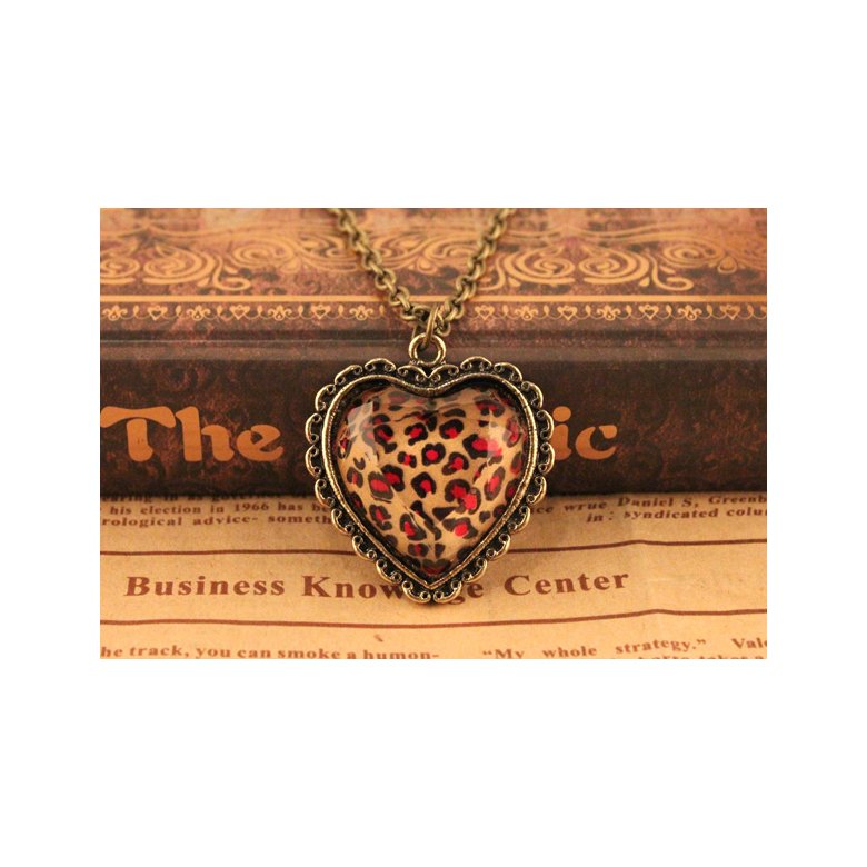 Wholesale Hot Selling Free Shipping Vintage Jewelry Leopard Love Heart Pendant Necklace VGN008 0