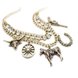 Wholesale Fashion pony horse Pendant Necklace for Women Layered Chain on the Neck With Lock Punk Jewelry  VGN010 3 small