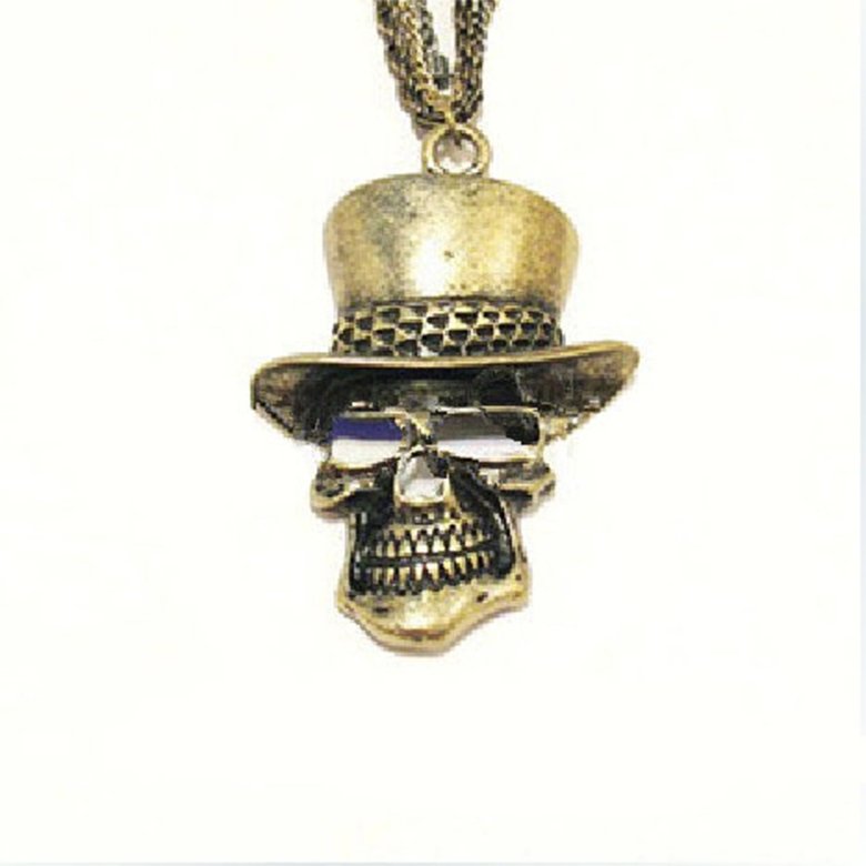 Wholesale 2020 Western Vintage Hip-hop Plain Pendant Necklace Stainless Steel Skull Pendant Necklace Trendy for women Jewelry VGN013 0