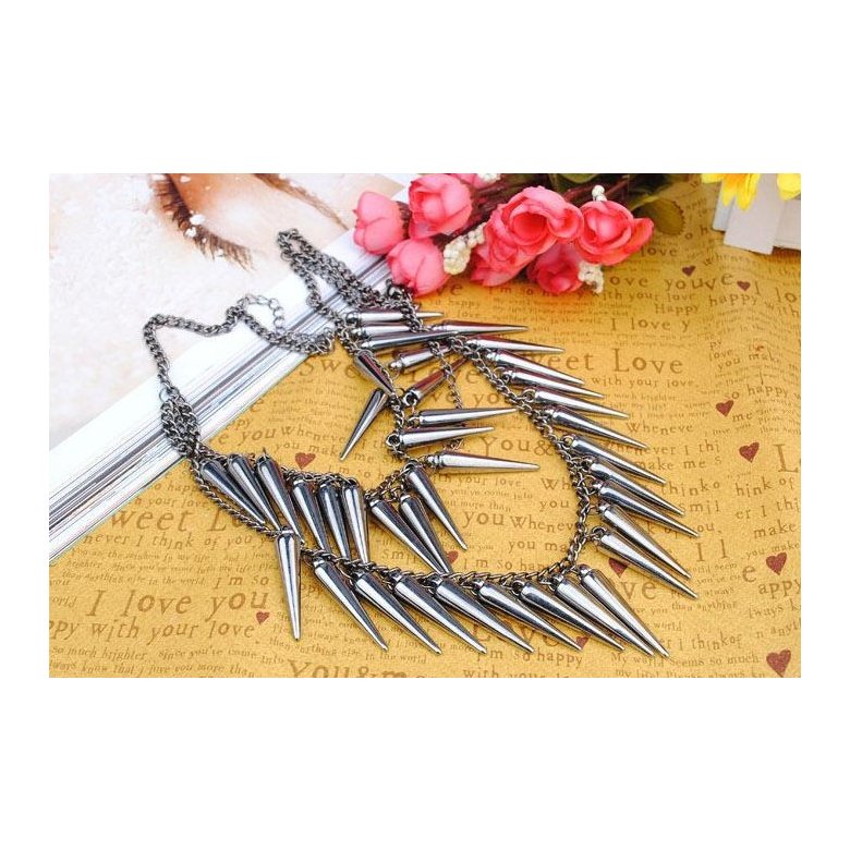 Wholesale Heavy Rivet Double Necklace Turtleneck Collar Punk Jewelry Thorns Hip-hop Street Accessories  for men and women necklace jewelry VGN015 2