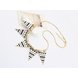 Wholesale  Women Gold-color Punk Necklaces Triangle Black and white corrugated Pendant Necklace Vintage wholesale Jewelry VGN016 1 small