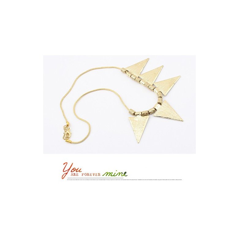 Wholesale  Women Gold-color Punk Necklaces Triangle Black and white corrugated Pendant Necklace Vintage wholesale Jewelry VGN016 4
