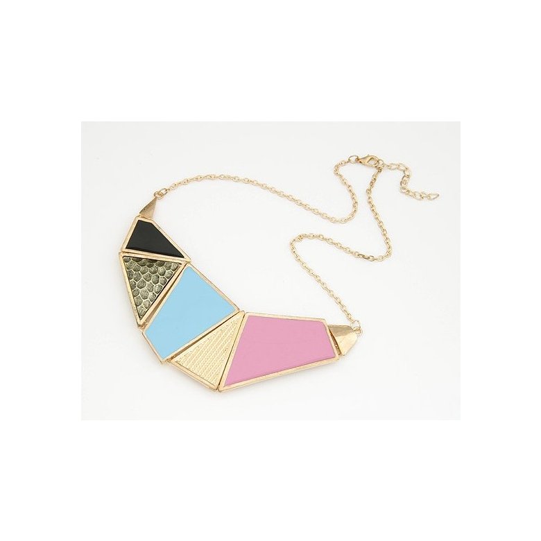 Wholesale KISSWIFE European and American fashion personality temperament wild geometric squares resin exaggeration Chain Bib necklace VGN017 4