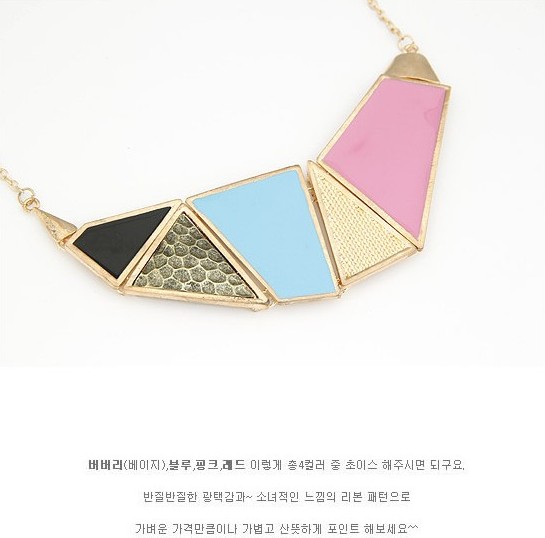 Wholesale KISSWIFE European and American fashion personality temperament wild geometric squares resin exaggeration Chain Bib necklace VGN017 5