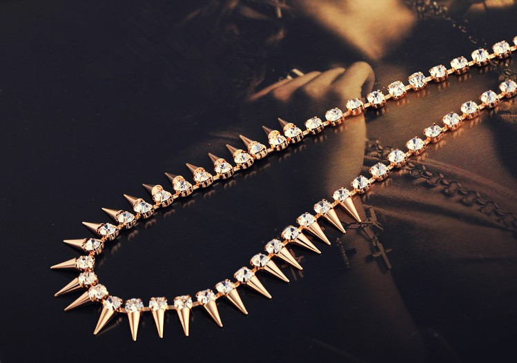 Wholesale New Fashion Collares Jewelry Style Vintage Necklaces Rivet zircon Punk Accessories Women Choker Necklace VGN018 1