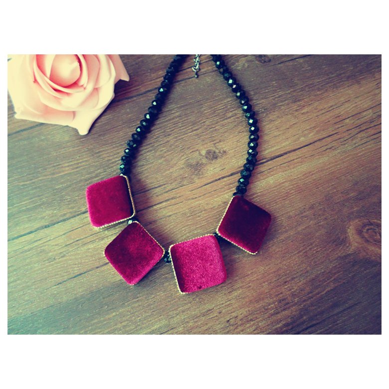 Wholesale Vintage Velvet square Choker Chain Necklace for Women Girls Gifts Party VGN021 4