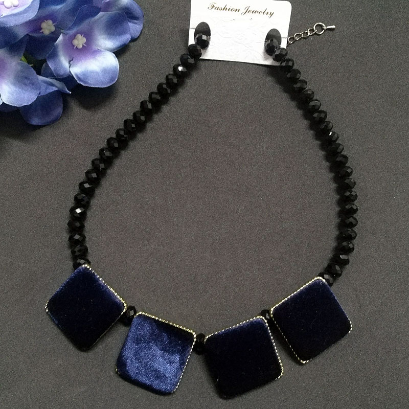 Wholesale Vintage Velvet square Choker Chain Necklace for Women Girls Gifts Party VGN021 7
