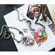 Wholesale Fashion Crystal Necklaces Colorful Crystal Gem Flower Bead Pendant Statement Necklace Choker Collar Necklace for Women VGN022 0 small