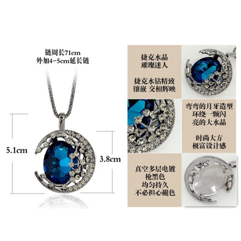 Wholesale Retro circle Hollowed out  sapphire crystal Pendants Necklace For Women Wedding Birthday Gift Jewelry VGN028 1