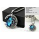Wholesale Retro circle Hollowed out  sapphire crystal Pendants Necklace For Women Wedding Birthday Gift Jewelry VGN028 2 small