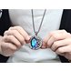 Wholesale Retro circle Hollowed out  sapphire crystal Pendants Necklace For Women Wedding Birthday Gift Jewelry VGN028 3 small