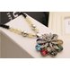 Wholesale Trendy Multi-color luxury Flower opal sweater chain For Women Fashion Wedding Chain Statement Necklace Jewelry VGN032 2 small