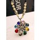 Wholesale Trendy Multi-color luxury Flower opal sweater chain For Women Fashion Wedding Chain Statement Necklace Jewelry VGN032 3 small
