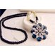 Wholesale Trendy Multi-color luxury Flower opal sweater chain For Women Fashion Wedding Chain Statement Necklace Jewelry VGN032 4 small