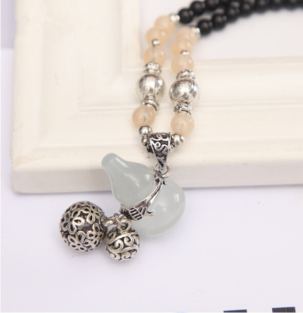 Wholesale Crystal opal Pendants Gourd Pendant Necklace Peace Lucky for Women Men Fashion Pendant Jewelry  VGN034 2