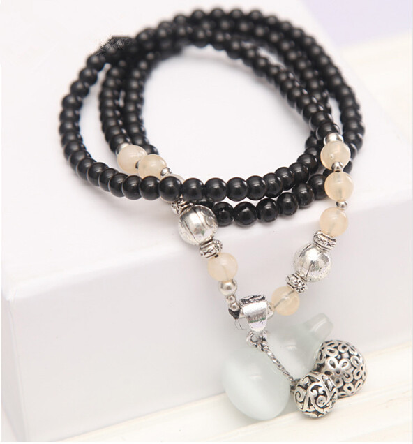 Wholesale Crystal opal Pendants Gourd Pendant Necklace Peace Lucky for Women Men Fashion Pendant Jewelry  VGN034 4