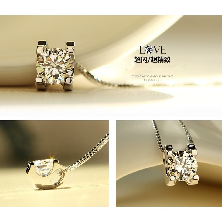 Wholesale Luxury Female Crystal Zircon Stone Necklace Cute Small square Pendants blink Necklaces For Women VGN037 1