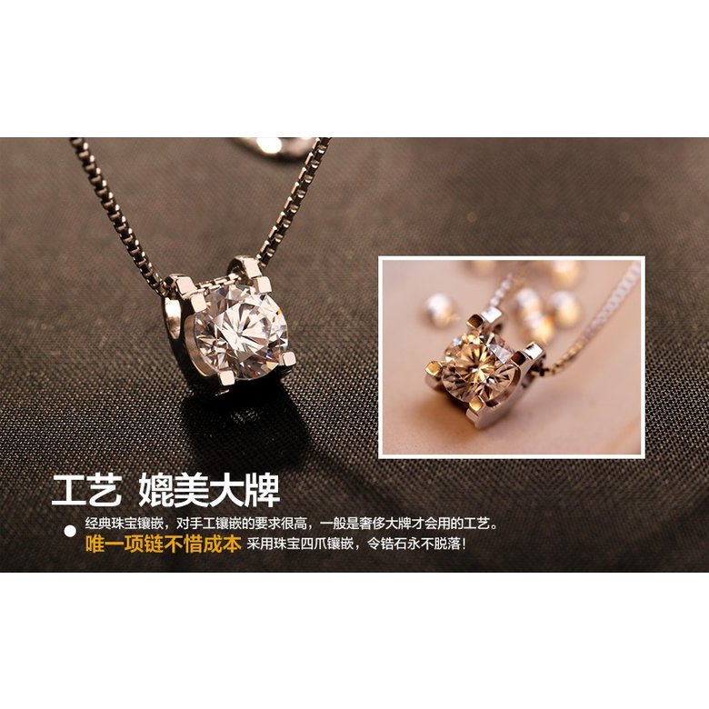 Wholesale Luxury Female Crystal Zircon Stone Necklace Cute Small square Pendants blink Necklaces For Women VGN037 2