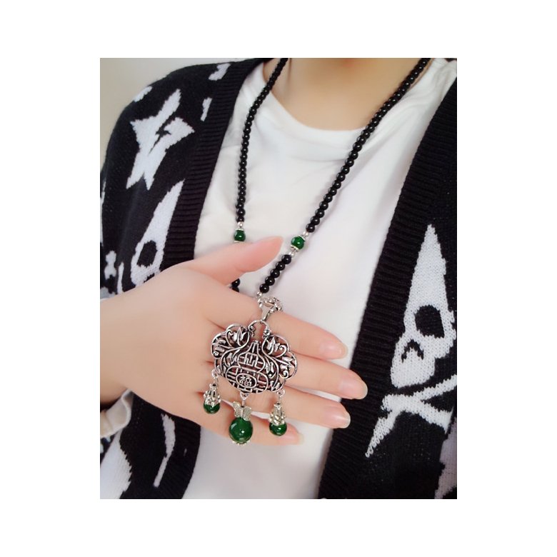 Wholesale Chinese Ethnic fashion pendant vintage Buddha necklace for women Bohemian tassel retro wholesale jewelry VGN039 1