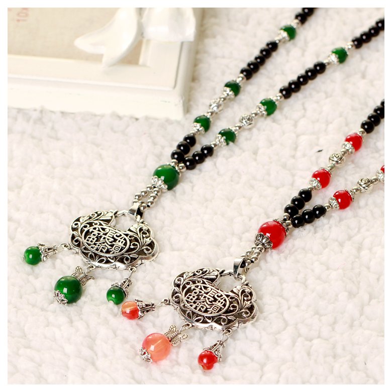 Wholesale Chinese Ethnic fashion pendant vintage Buddha necklace for women Bohemian tassel retro wholesale jewelry VGN039 2