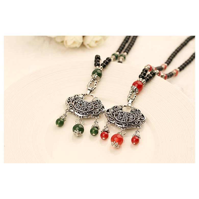 Wholesale Chinese Ethnic fashion pendant vintage Buddha necklace for women Bohemian tassel retro wholesale jewelry VGN039 4