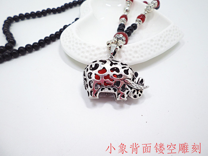 Wholesale Fashion Jewelry Buddha Elephant Pendant Necklace For Women Men Crystal beads Lucky Amulet Sweater Chain Necklace VGN040 3