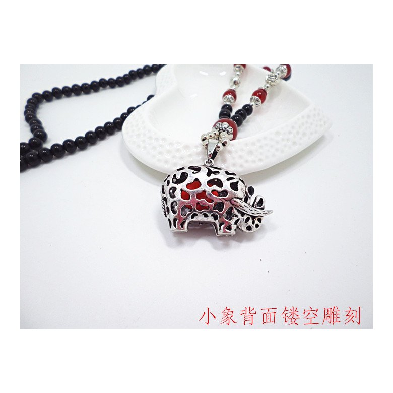 Wholesale Fashion Jewelry Buddha Elephant Pendant Necklace For Women Men Crystal beads Lucky Amulet Sweater Chain Necklace VGN040 3