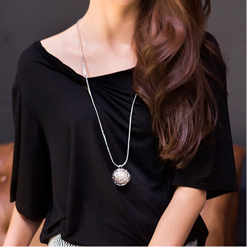 Wholesale Fashion Modern Girl Bird's Nest Large Round Simulated-Pearl Long Drop Necklace & Pendants Jewelry For Women Souvenir Party Gift VGN047 1