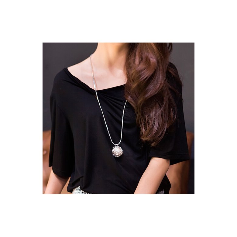 Wholesale Fashion Modern Girl Bird's Nest Large Round Simulated-Pearl Long Drop Necklace & Pendants Jewelry For Women Souvenir Party Gift VGN047 1