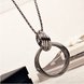 Wholesale Multilayer Circle Pendant Necklace Dangle Black Long Chain Statement Jewelry For Women VGN049 1 small