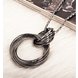 Wholesale Multilayer Circle Pendant Necklace Dangle Black Long Chain Statement Jewelry For Women VGN049 2 small