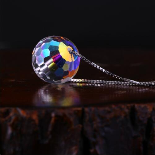 Wholesale jewelry 925 Sterling Silver Necklace Crystal From Swarovski Fashion Elegant Party Engagement Gift VGN050 11