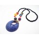 Wholesale Retro Bohemia Blue circle droplet Necklace For Woman Big Pendant sweater chain  Fashion Jewelry VGN053 4 small