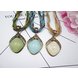 Wholesale New Bohemian Pendant Necklace Vintage Rhombus Crystal Pendant Bohemia Style Multilayer Chain Handmade Retro Necklace  VGN064 1 small