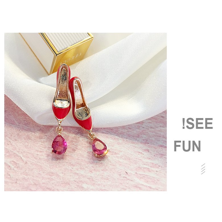 Wholesale Fashion High Quality cute Red High Heels Pendant Drop crystal necklace beach holiday gift VGN065 3