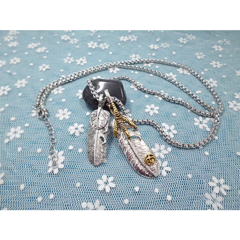 Wholesale Vintage Leaf Long Necklace Men's Eagle Claw Feather Pendant Necklaces For Men Women Beach Boho Fashion Necklaces 2020 VGN067 3