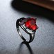 Wholesale New Brand Female Rings With Big red Crystal Zircon Love Jewelry Vintage 14KT Black Gold Wedding party Rings For Women TGCZR148 2 small