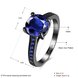 Wholesale Trendy New Brand Female Rings With Big round blue Crystal Zircon Jewelry Vintage 14KT Black Gold Wedding party Rings For Women  TGCZR152 0 small