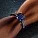 Wholesale Trendy New Brand Female Rings With Big round blue Crystal Zircon Jewelry Vintage 14KT Black Gold Wedding party Rings For Women  TGCZR152 1 small