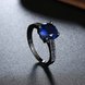Wholesale Trendy New Brand Female Rings With Big round blue Crystal Zircon Jewelry Vintage 14KT Black Gold Wedding party Rings For Women  TGCZR152 2 small