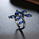 Wholesale Unique Mystery Female rings with  branch shape blue zircon Ring Fashion 14KT Black Gold Jewelry Bohemian Vintage Wedding Rings  TGCZR160 2 small